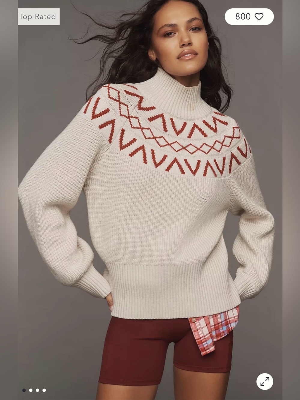 Varley Marcie Fair Isle Yoke Knit